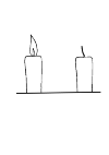 Lit the candle or not? 2 candles next to each other, with and without flame